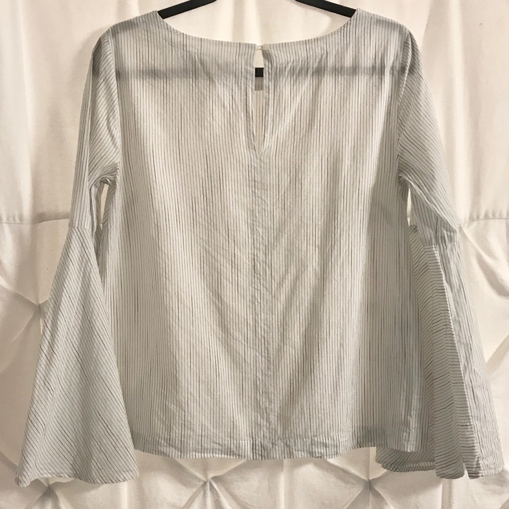 LOFT Striped Bell Sleeve Blouse - Picture 2 of 3